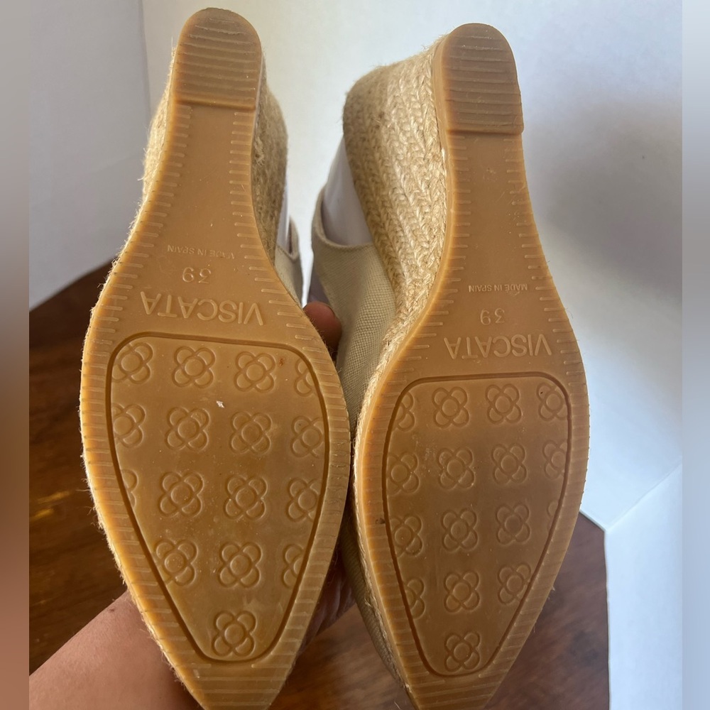 Viscata Barcelona Palomera Canvas Espadrille Wedge Slingbacks Beige EU 39 - Picture 7 of 15